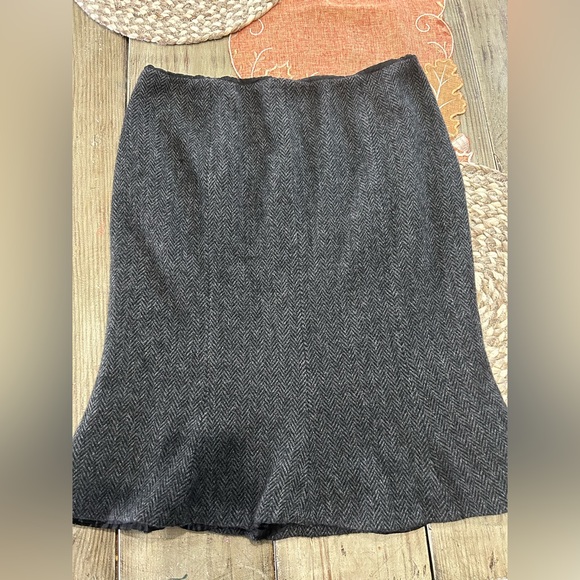 Lauren Ralph Lauren Gray/Black Pencil Peplum Wool Blend Skirt - Size 12 - Picture 1 of 9